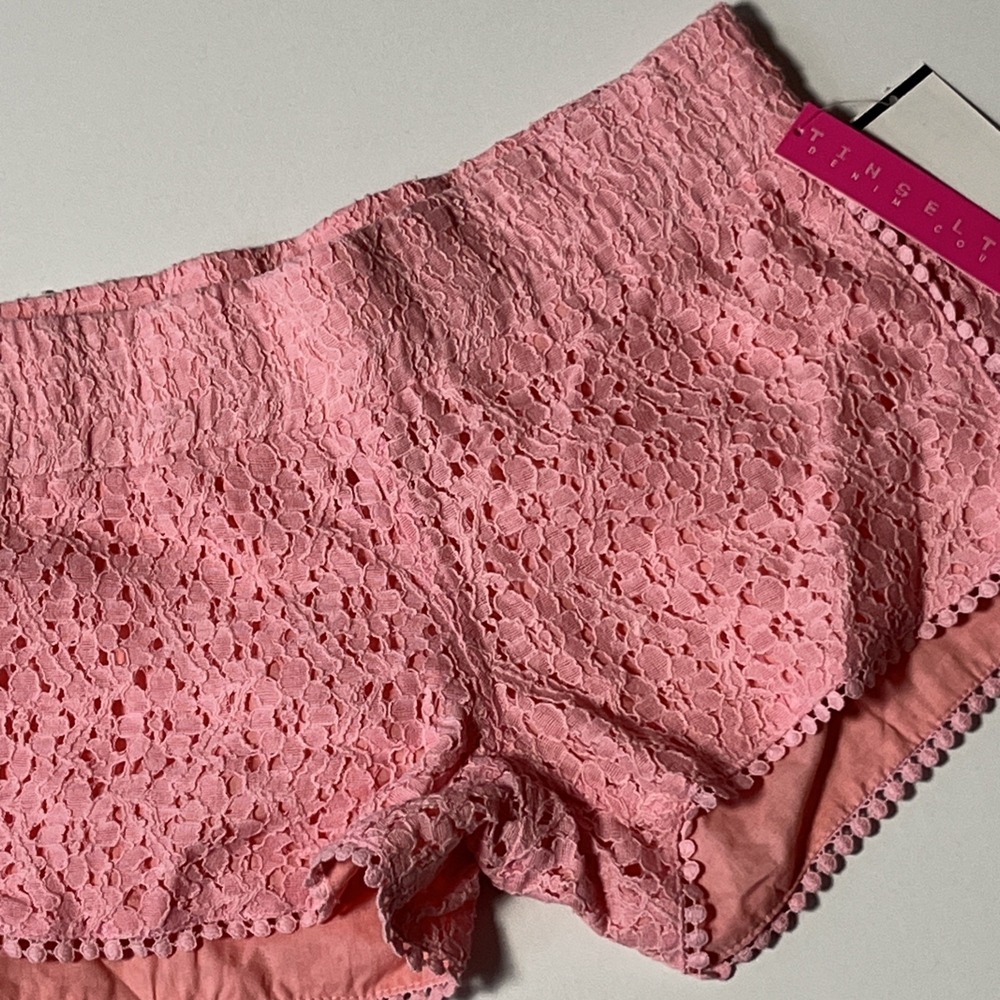 Tinseltown Lace Hot Pants Size S PinkCrochet Lined Coquettecore Scallop Shorts
